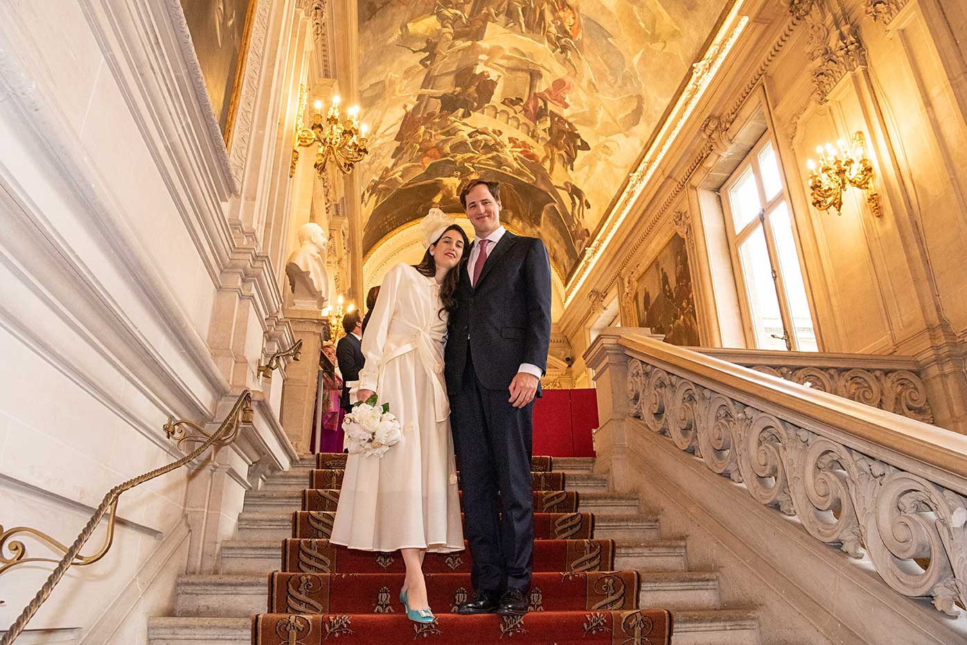 Mariage Bruxelles, Hôtel de ville, escalier